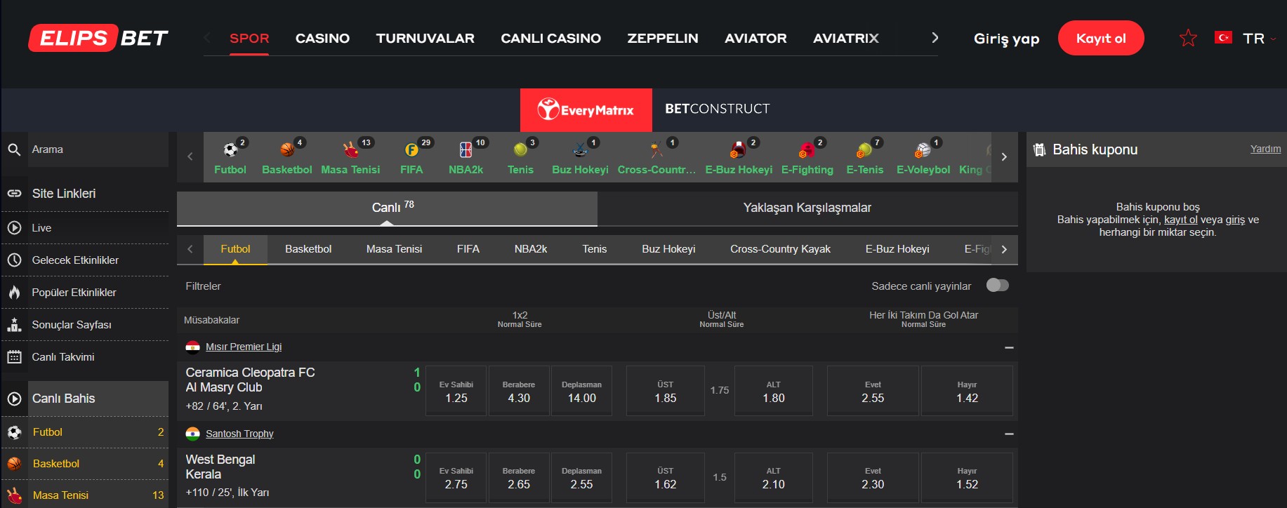 Elipsbet Spor Bahisleri